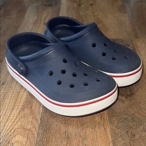 CROCS Kids Navy/Red Slip-On Shoes Size 1